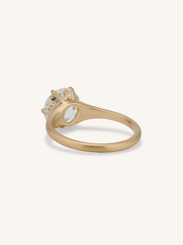 Mira 2.70 Carat Old European Cut Diamond 18K Yellow Gold Engagement Ring