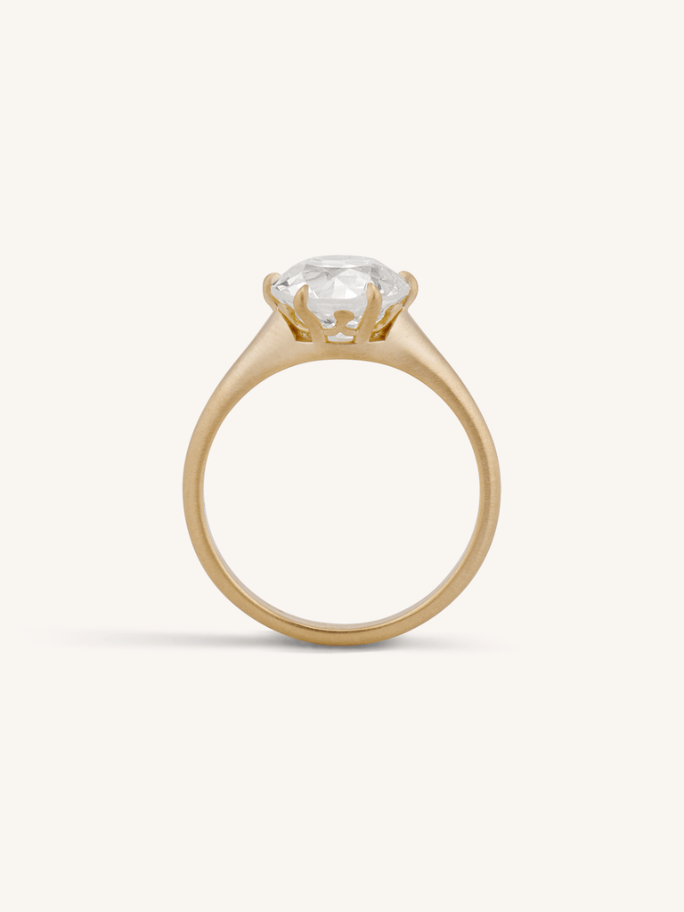 Mira 2.70 Carat Old European Cut Diamond 18K Yellow Gold Engagement Ring