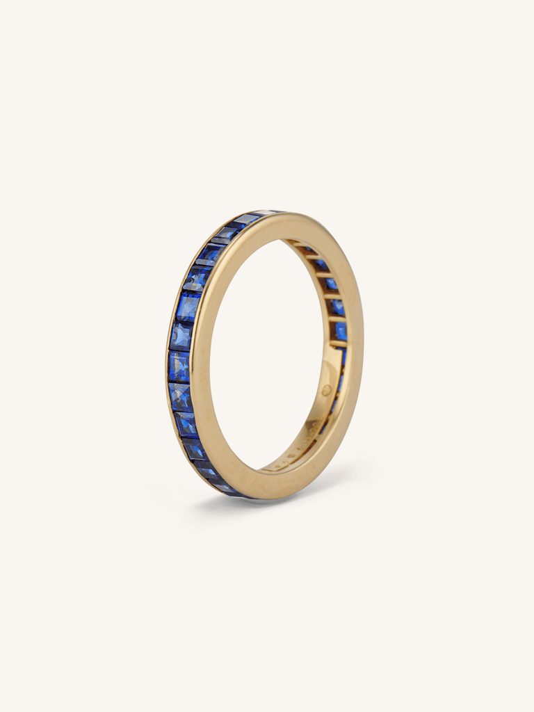 Oscar Heyman 2.66 Carat Sapphire & 18K Gold Vintage Eternity Band - Size 8