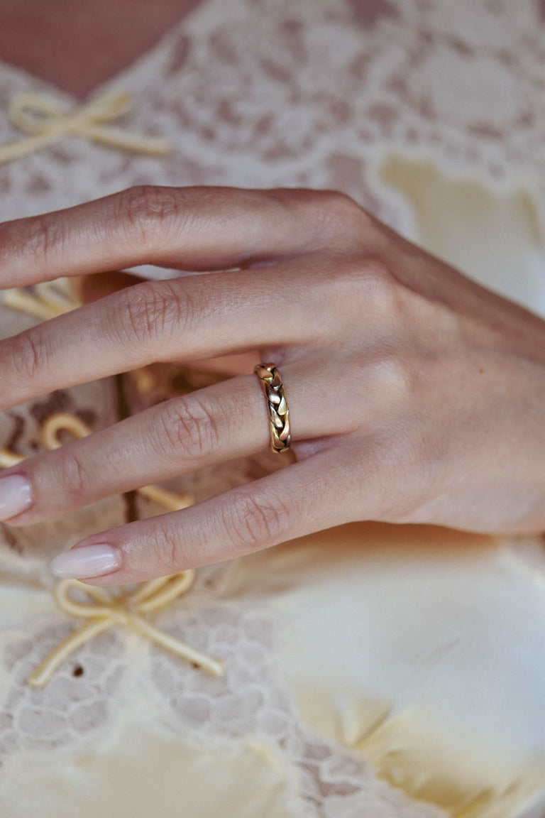 Retro Braided Tricolor Band Vintage Band - Size 4.5