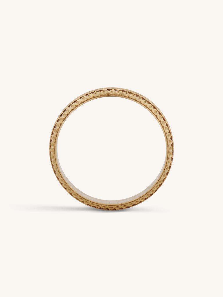 Shiman-Miller Art Deco Engraved Wedding Band in 14K Yellow Gold, America - Size 5.75