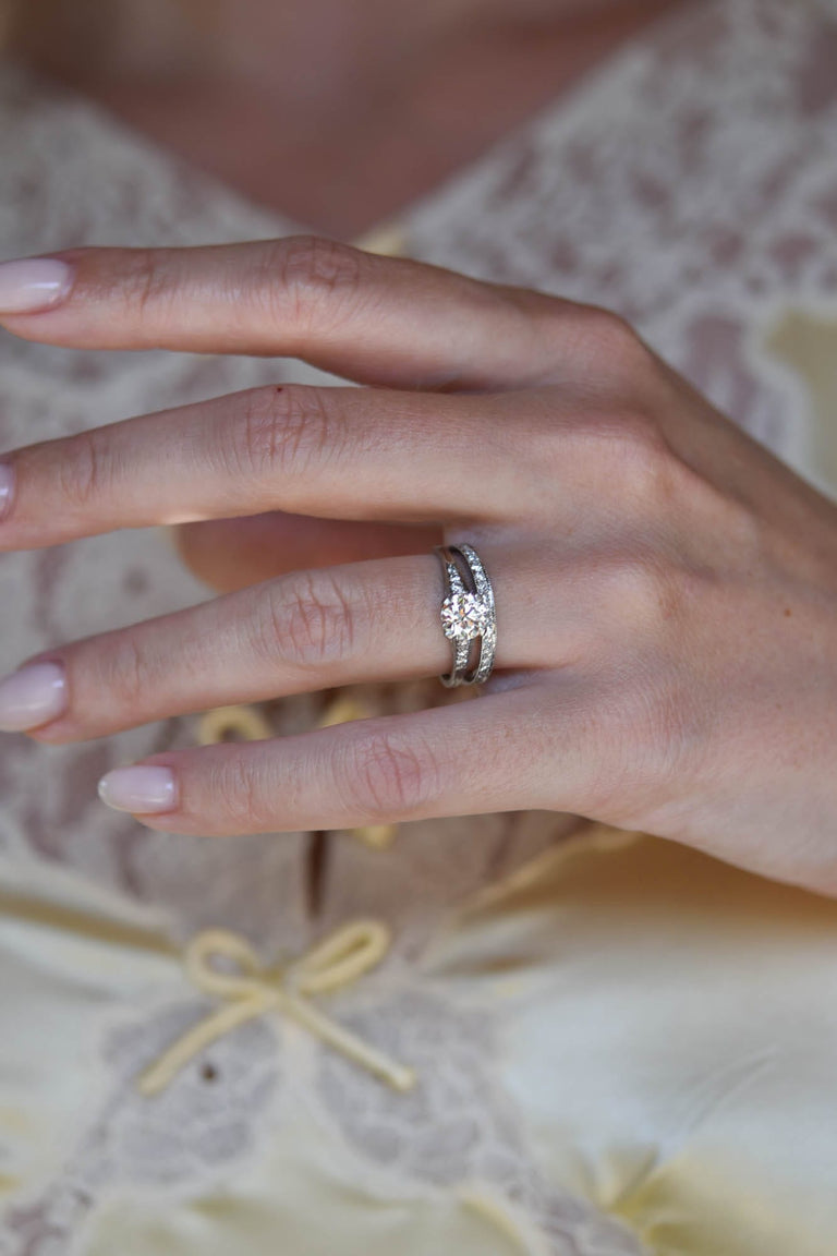 Tiffany & Co. 1.05 Carat Old European Cut Diamond Platinum Vintage Engagement Ring