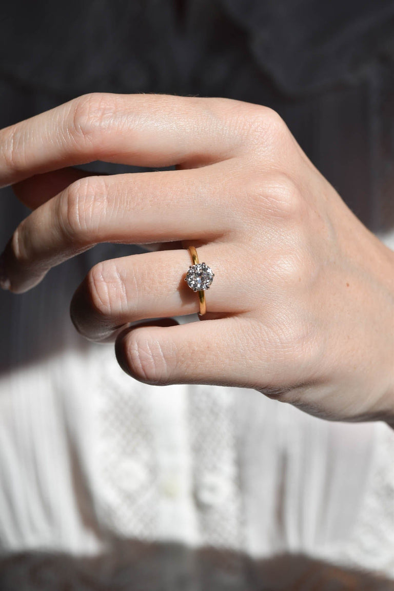 Tiffany & Co. 1.36 Carat Old European Diamond Six-Prong Solitaire Vintage Engagement Ring