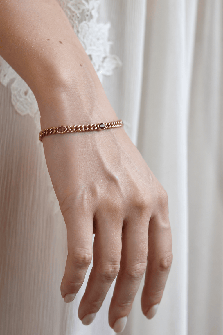 Tiffany & Co. Gem-Set Curb Link  18K Yellow Gold Vintage Bracelet