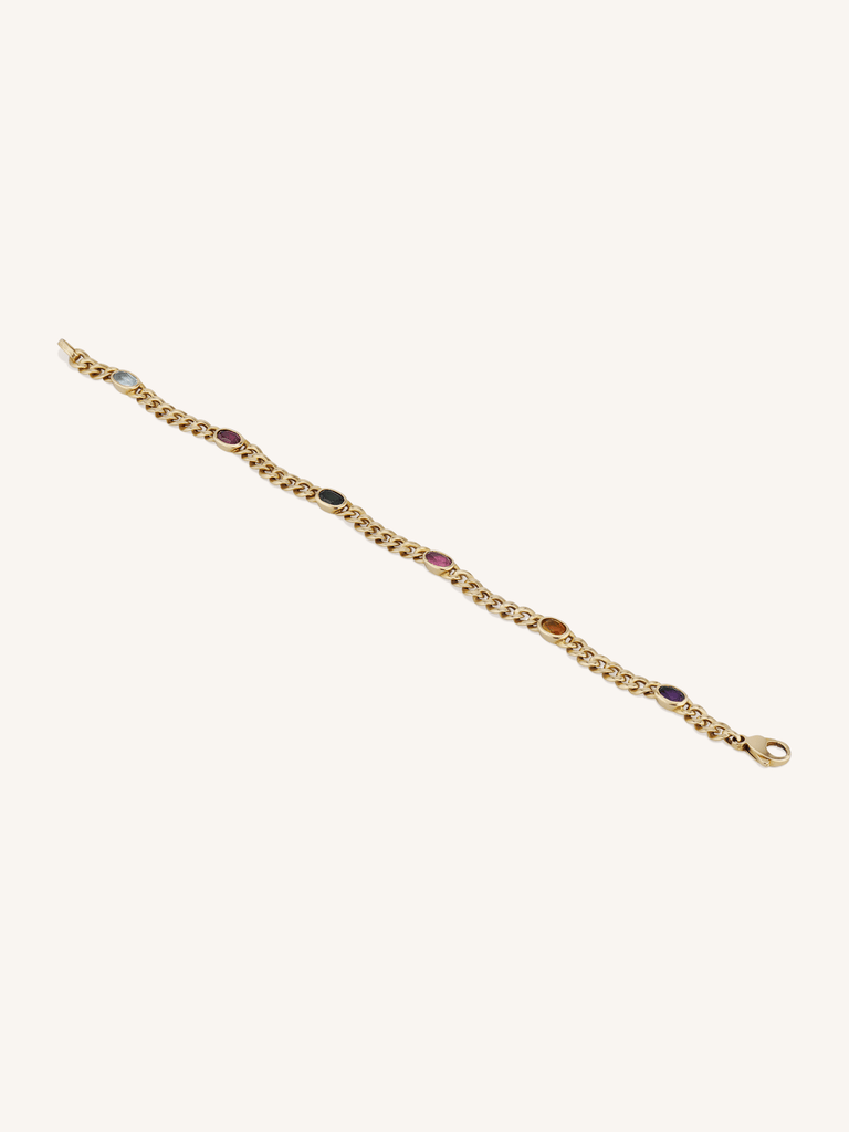 Tiffany & Co. Gem-Set Curb Link Vintage Bracelet in 18K Yellow Gold