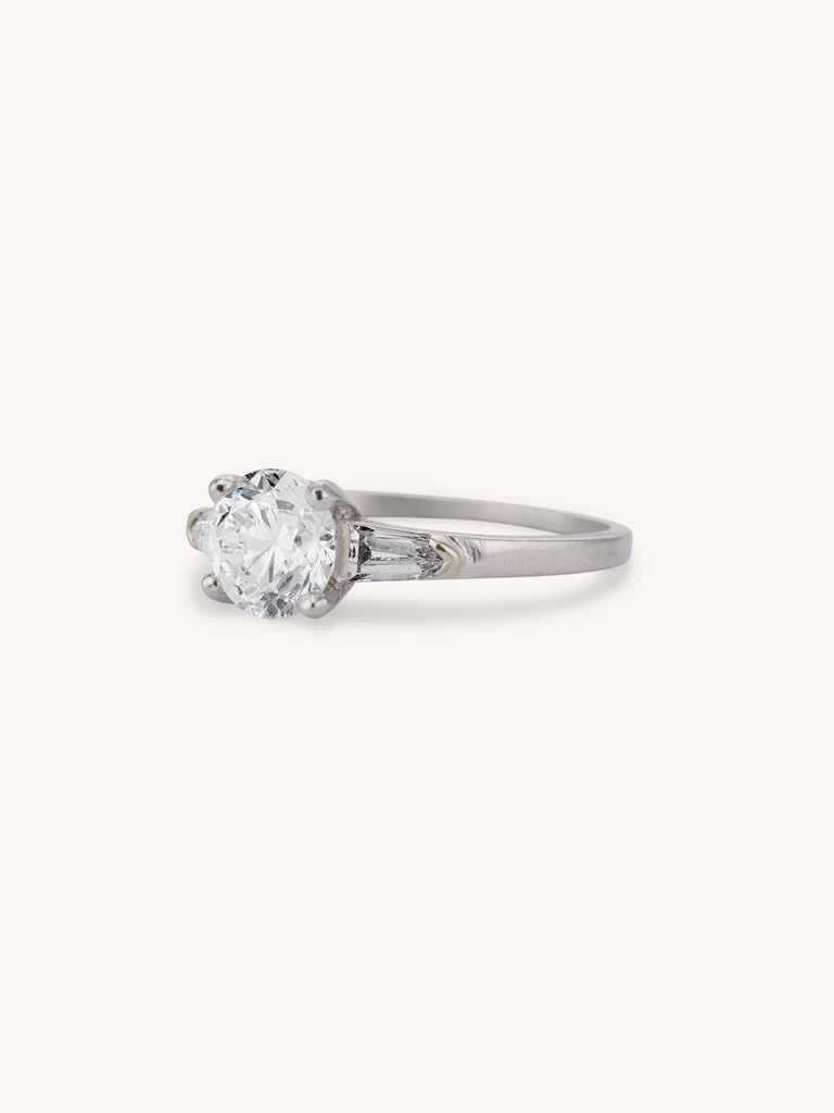 Tiffany & Co. Late Art Deco 1.01 Carat Old European Cut Diamond Platinum Vintage Engagement Ring