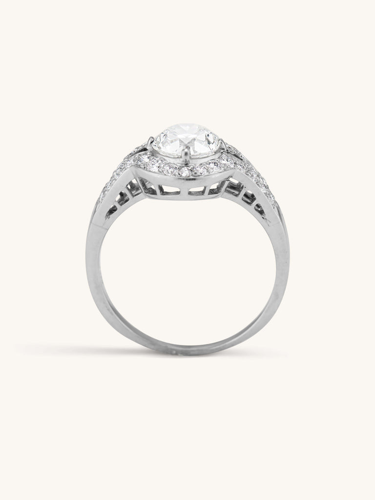 Tiffany & Co. Mid-Century 1.40 Carat Transitional Cut Diamond Vintage Engagement Ring 4