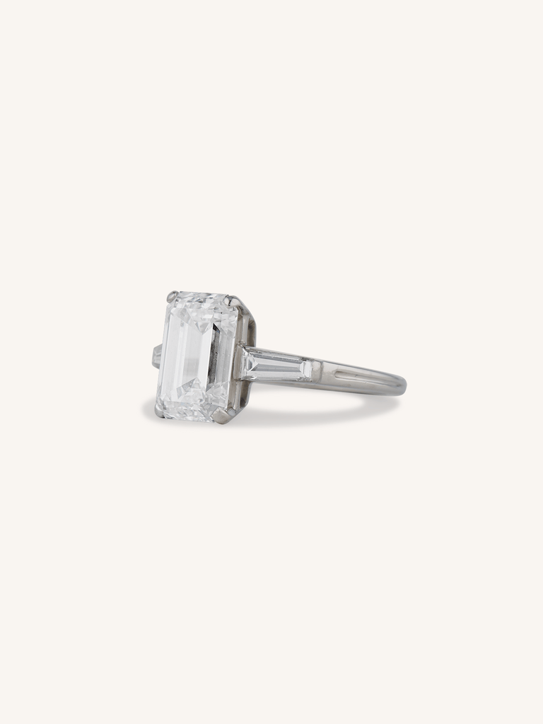 Tiffany & Co. Mid-Century 3.22 Carat Emerald Cut Diamond Vintage Engagement Ring