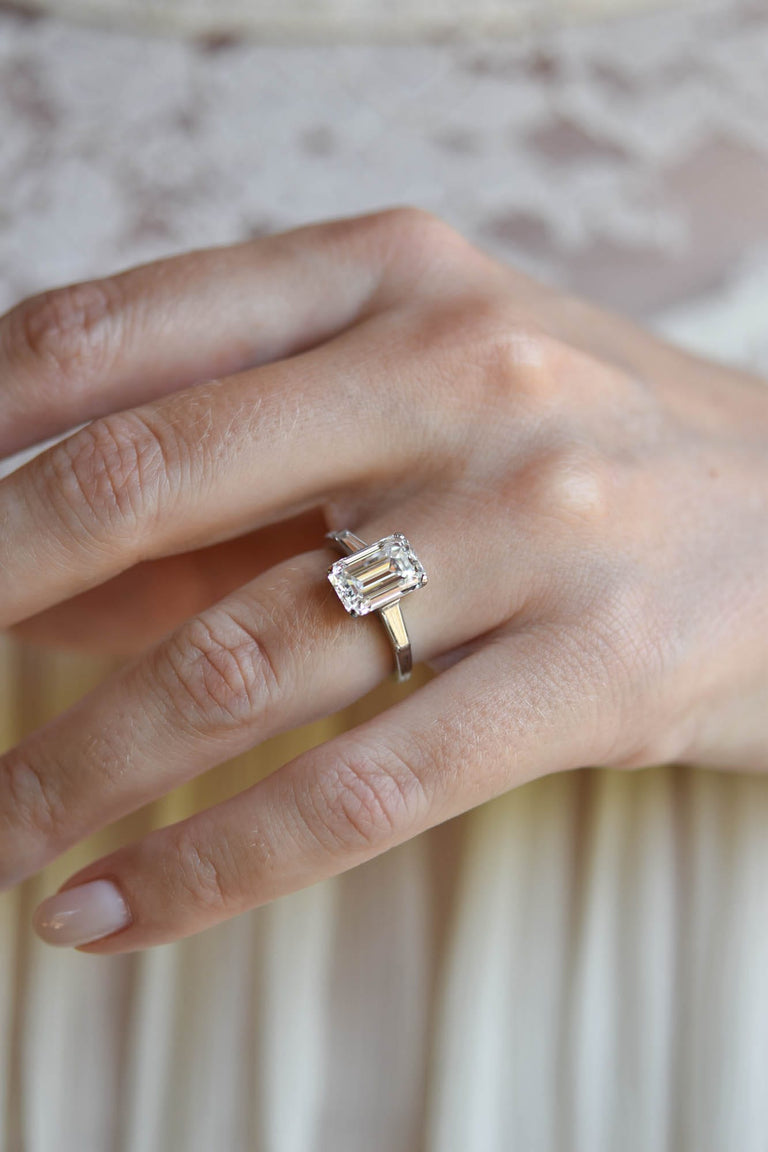 Tiffany & Co. Mid-Century 3.22 Carat Emerald Cut Diamond Vintage Engagement Ring
