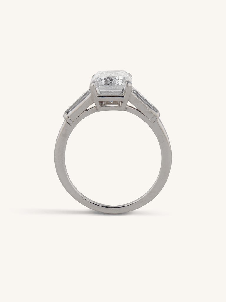 Tiffany & Co. Mid-Century 3.22 Carat Emerald Cut Diamond Vintage Engagement Ring