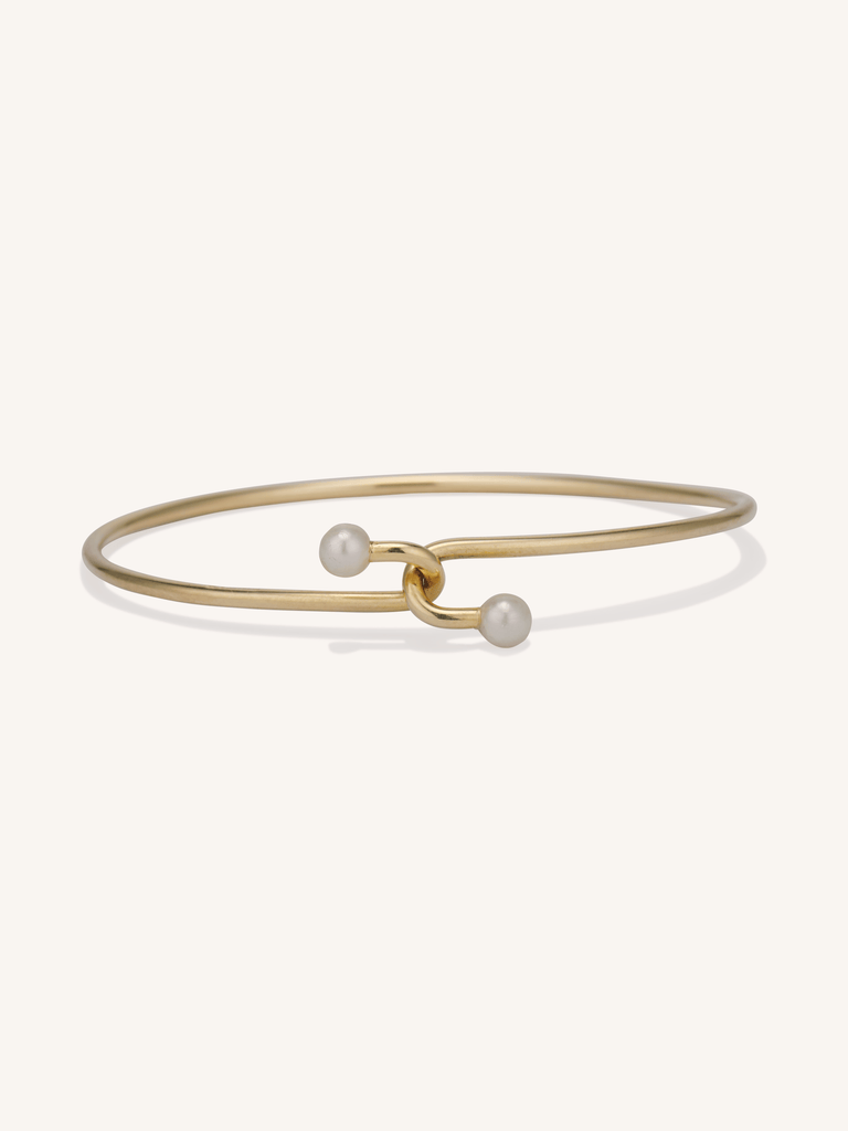 Tiffany & Co. Pearl & Gold Bypass Vintage Bangle