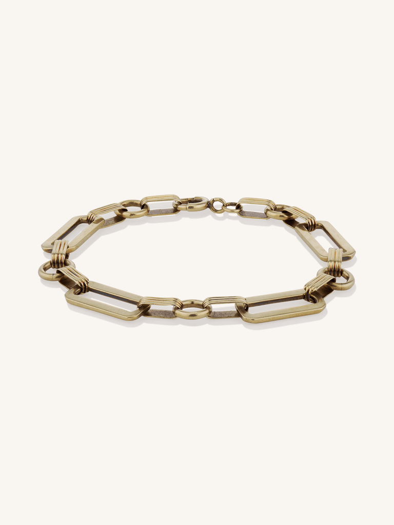 Tiffany & Co. Retro 14K Yellow Gold Rectangular Link Vintage Bracelet