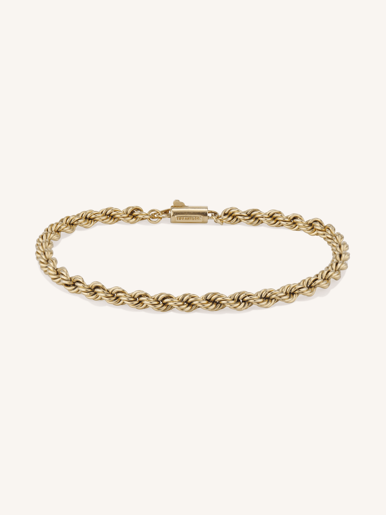 Tiffany & Co. Vintage 14k Yellow Gold Rope Chain Bracelet