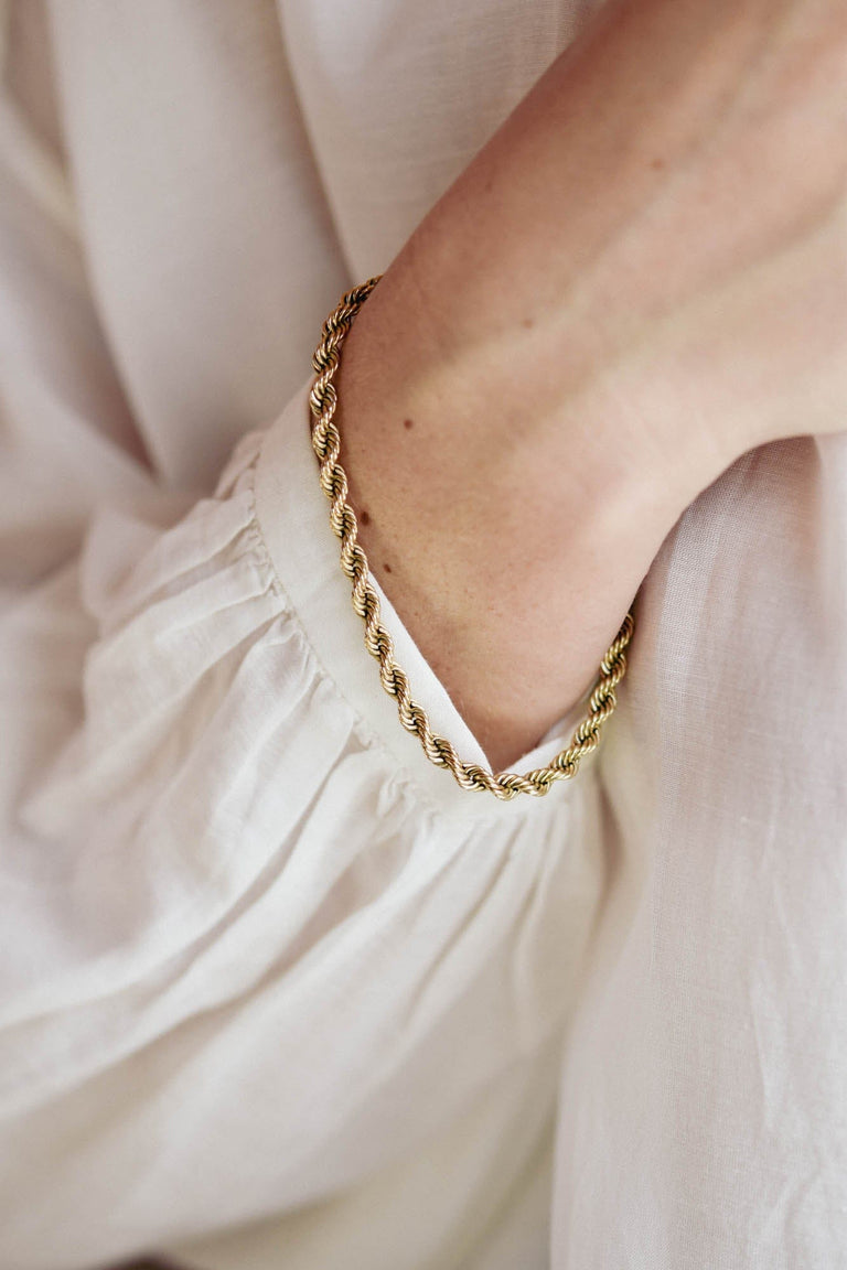 Tiffany & Co. Vintage 14k Yellow Gold Rope Chain Bracelet