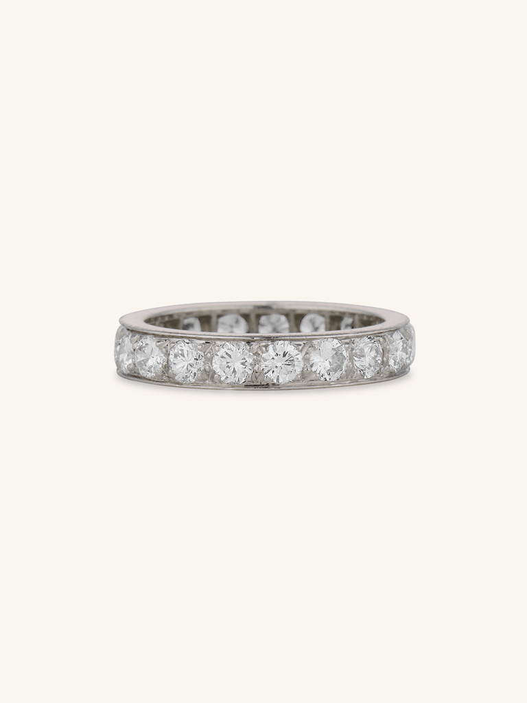 Van Cleef & Arpels 2 Carat Late Art Deco Round Cut Diamond Vintage Eternity Band