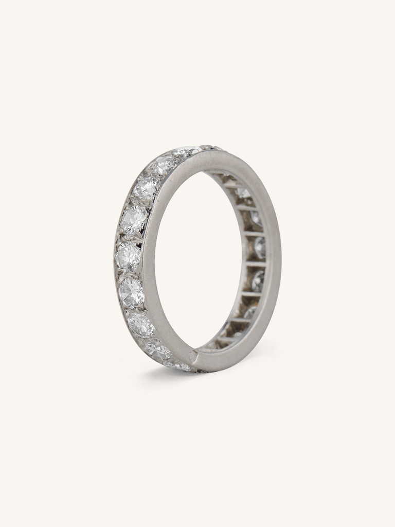Van Cleef & Arpels 2 Carat Late Art Deco Round Cut Diamond Vintage Eternity Band