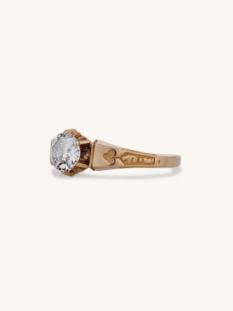 Victorian 1.02 Carat Old European Cut Diamond Antique Engagement Ring