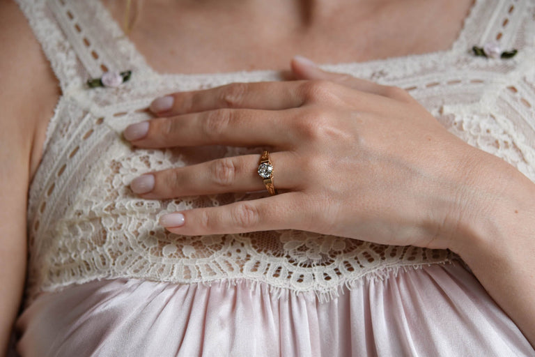 Victorian 1.02 Carat Old European Cut Diamond Antique Engagement Ring