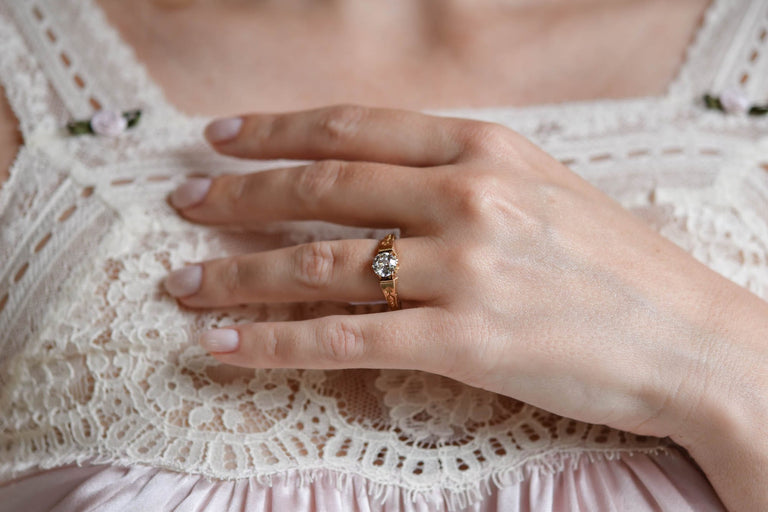 Victorian 1.02 Carat Old European Cut Diamond Antique Engagement Ring