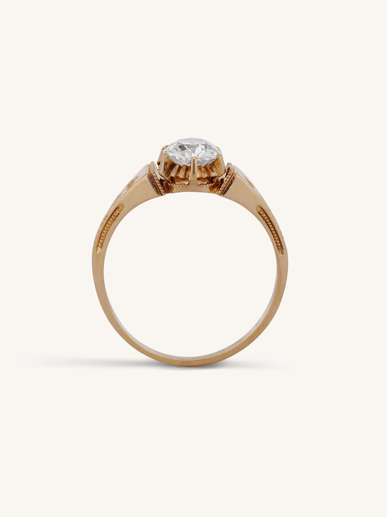 Victorian 1.02 Carat Old European Cut Diamond Antique Engagement Ring