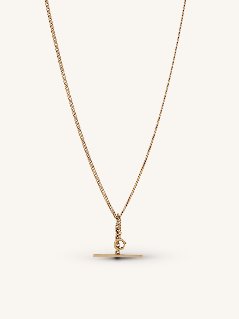 Victorian Antique Yellow Gold Albert Watch Chain Necklace with T-Bar and Dog Clip