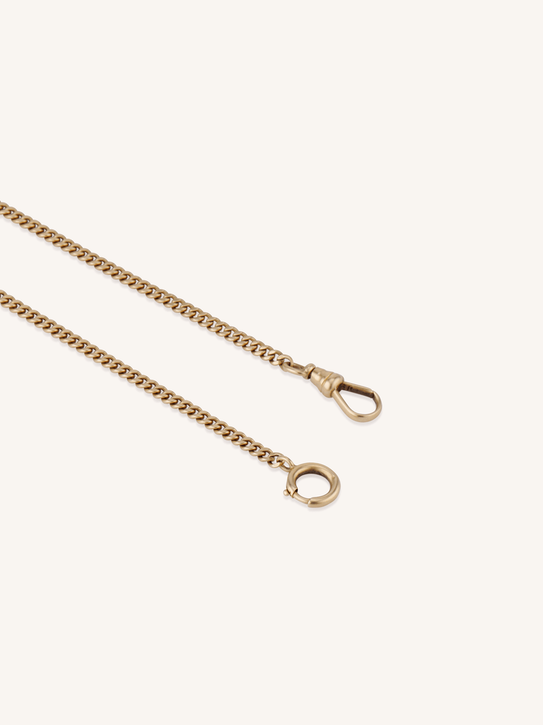 Victorian Antique Yellow Gold Albert Watch Chain Necklace with T-Bar and Dog Clip