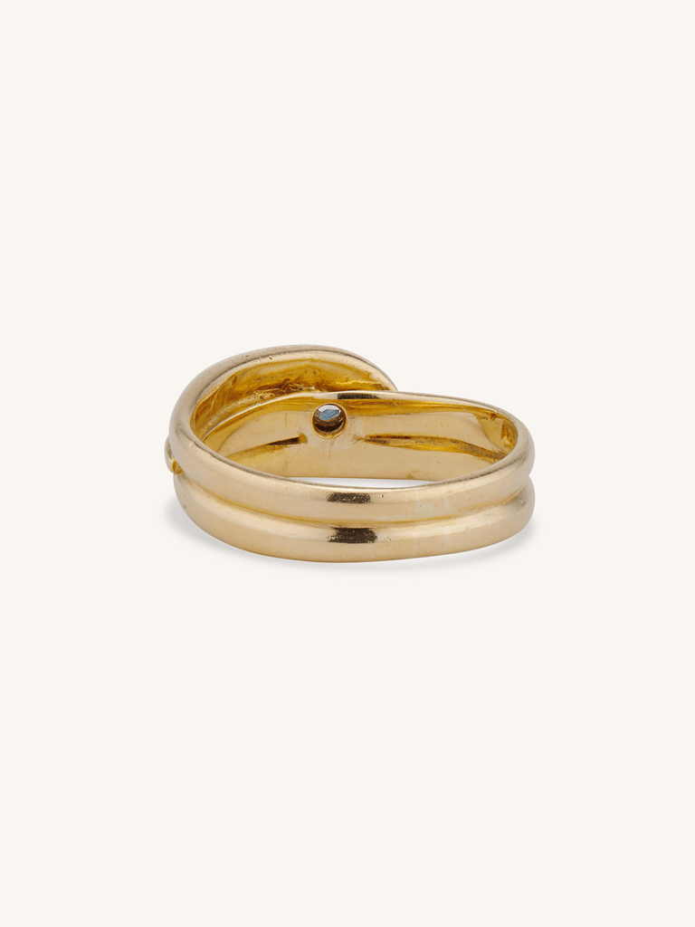 Victorian Diamond 18k Yellow Gold Antique Snake Ring