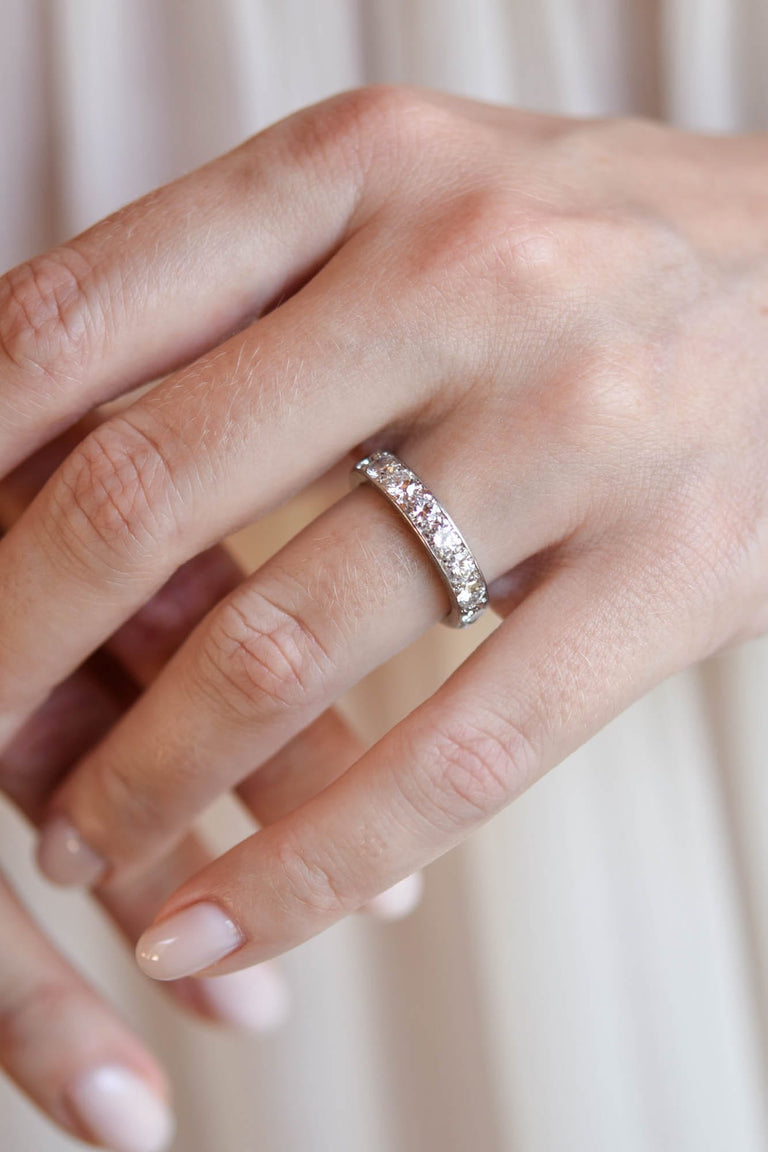 Van Cleef & Arpels Estate 3.00 Carats Diamond Eternity Band, France - Size 6.5