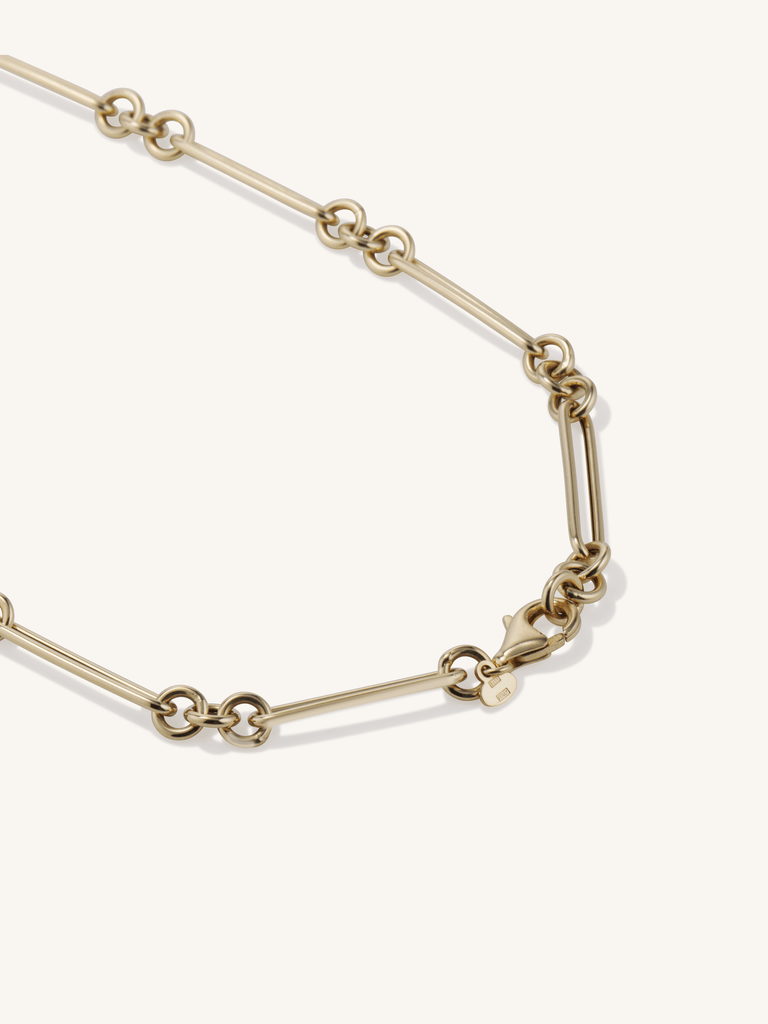 Vintage 14K Yellow Gold Paperclip Chain Necklace, Italy