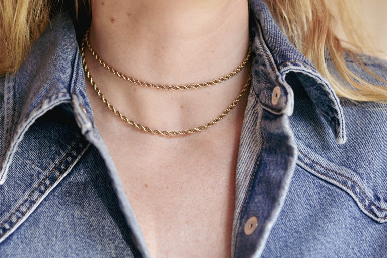 Vintage Gold Albert Watch Chain Necklace with Dog Clasp & Ring