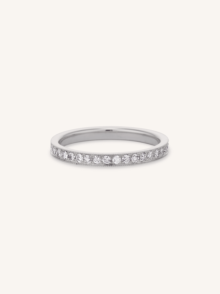 Vintage Inspired Antique Diamond Eternity Band in Platinum | Étoile