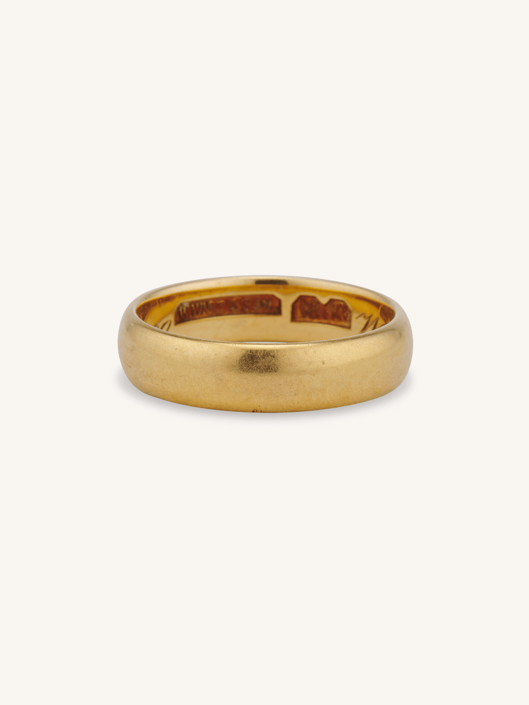 W. Wise & Son Victorian 18K Yellow Gold Antique Wedding Band Inscribed "W.H.R to I.L.C. Sept 19 1900" - Size 5.5