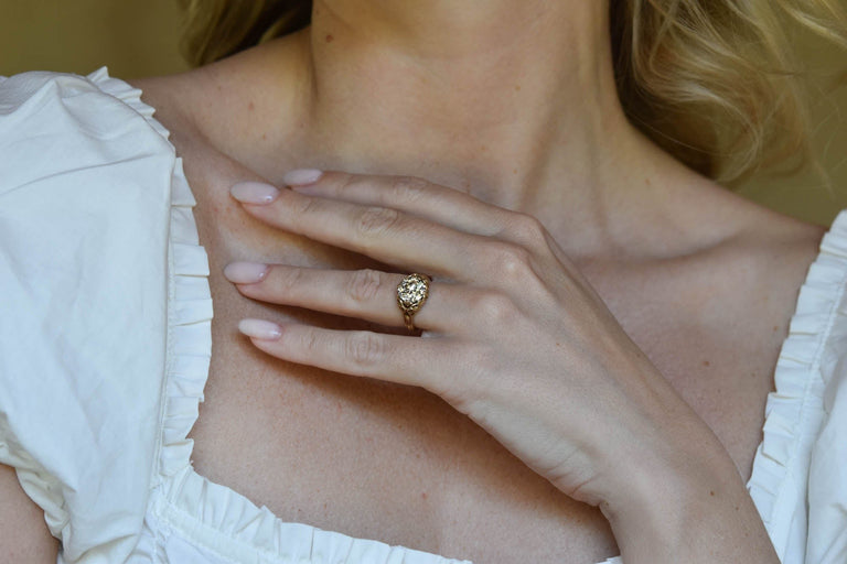 Allsopp Bros. Art Nouveau 2.63 Carat Old European Cut Diamond Antique Engagement Ring, America