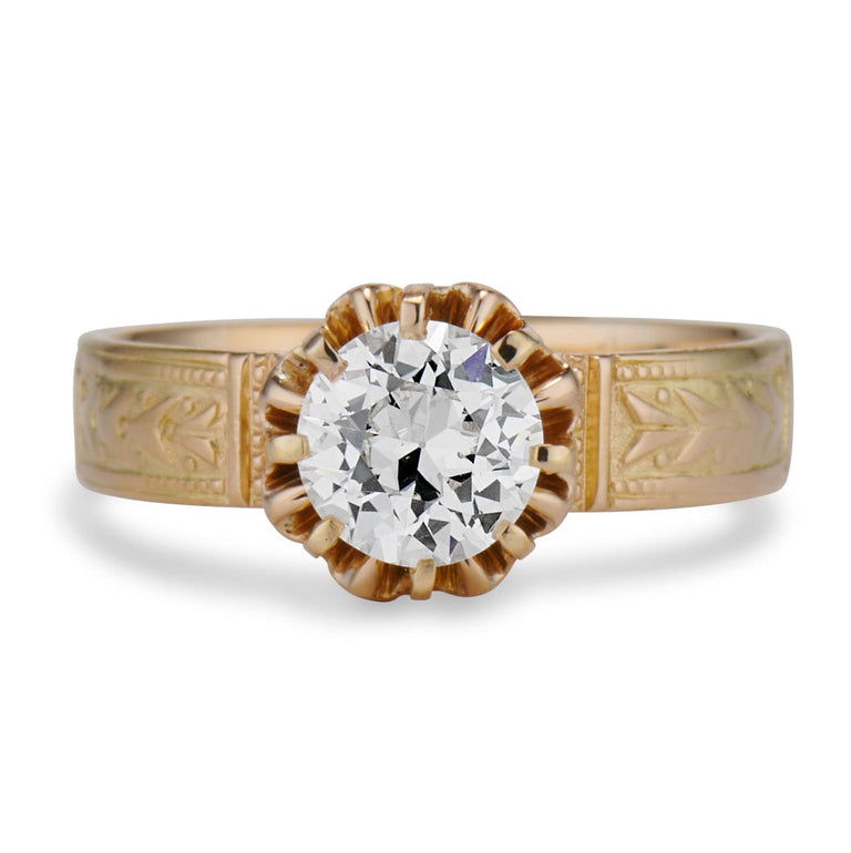 Antique 1.03 Carat Old European Cut Diamond Ring