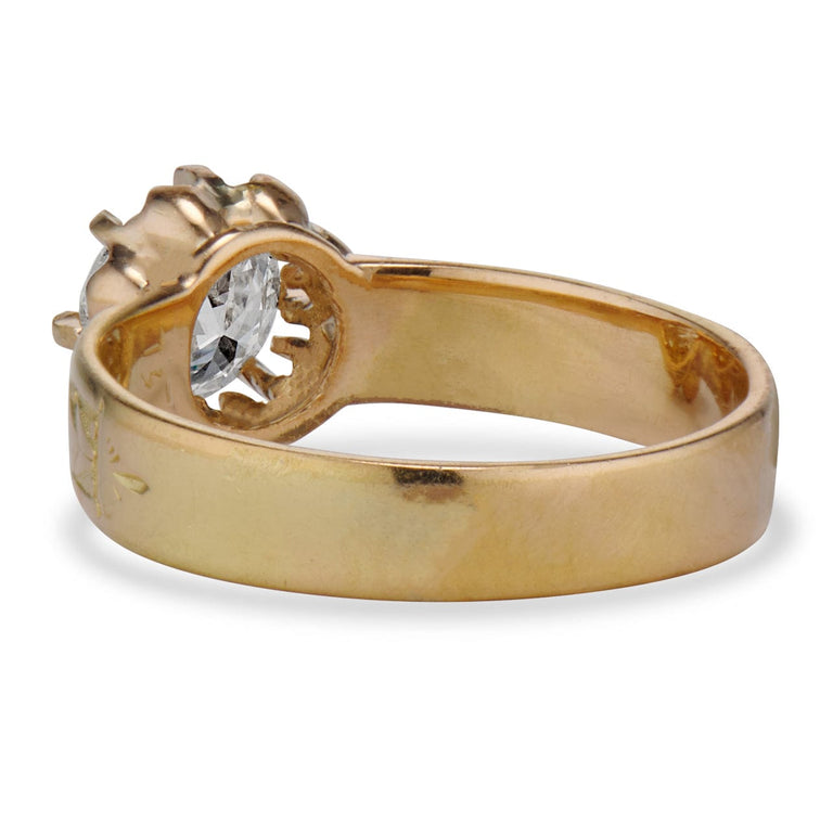 Antique 1.03 Carat Old European Cut Diamond Ring