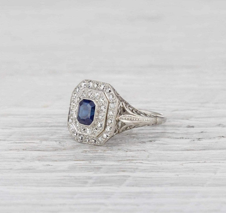 Antique Art Deco Sapphire & Diamond Ring