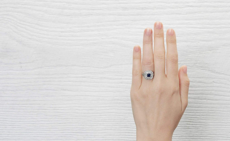 Antique Art Deco Sapphire & Diamond Ring