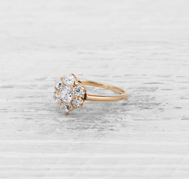 ANTIQUE DIAMOND CLUSTER ENGAGEMENT RING