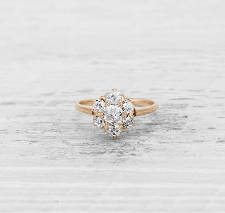 ANTIQUE DIAMOND CLUSTER ENGAGEMENT RING