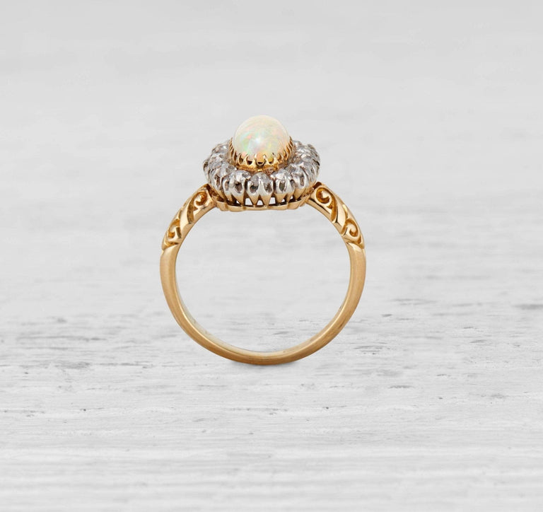 Antique Edwardian Opal and Diamond Ring