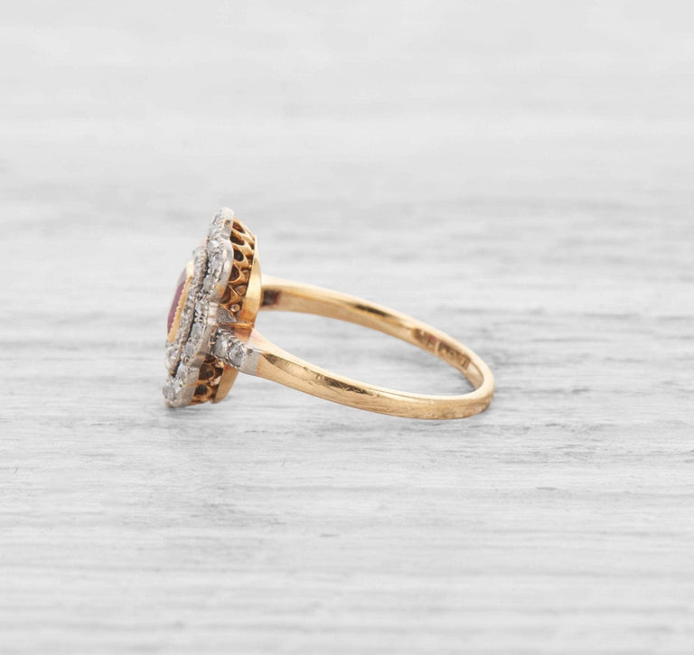 ANTIQUE EDWARDIAN RUBY AND DIAMOND ENGAGEMENT RING