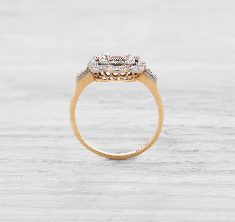 ANTIQUE EDWARDIAN RUBY AND DIAMOND ENGAGEMENT RING