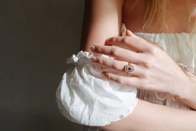 ANTIQUE EDWARDIAN RUBY AND DIAMOND ENGAGEMENT RING