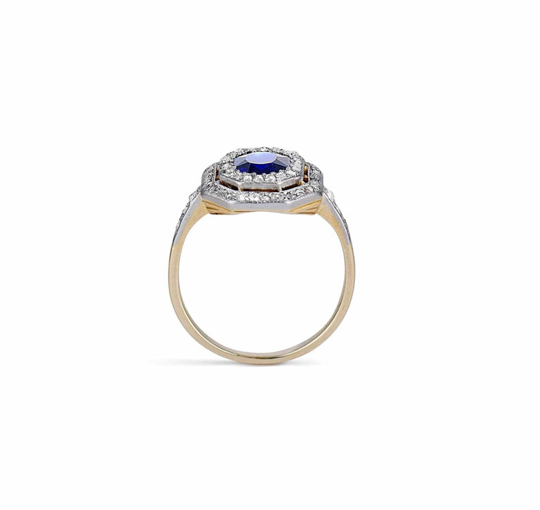 Antique Edwardian Sapphire and Diamond Ring