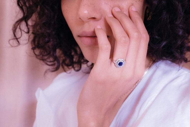 Antique Edwardian Sapphire and Diamond Ring