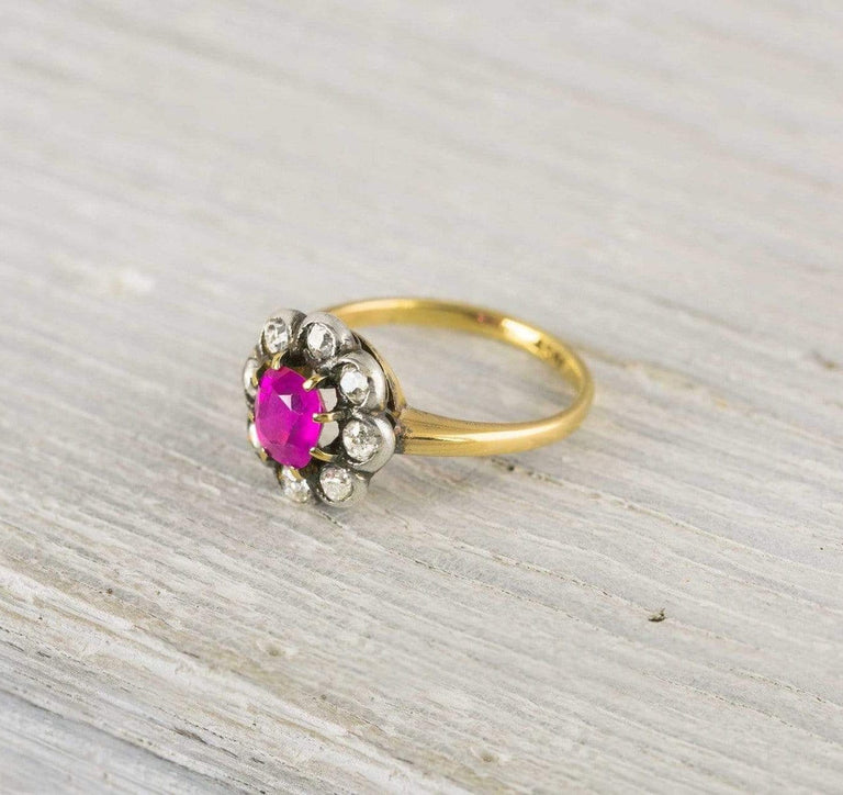 Antique Pink Sapphire Engagement Ring