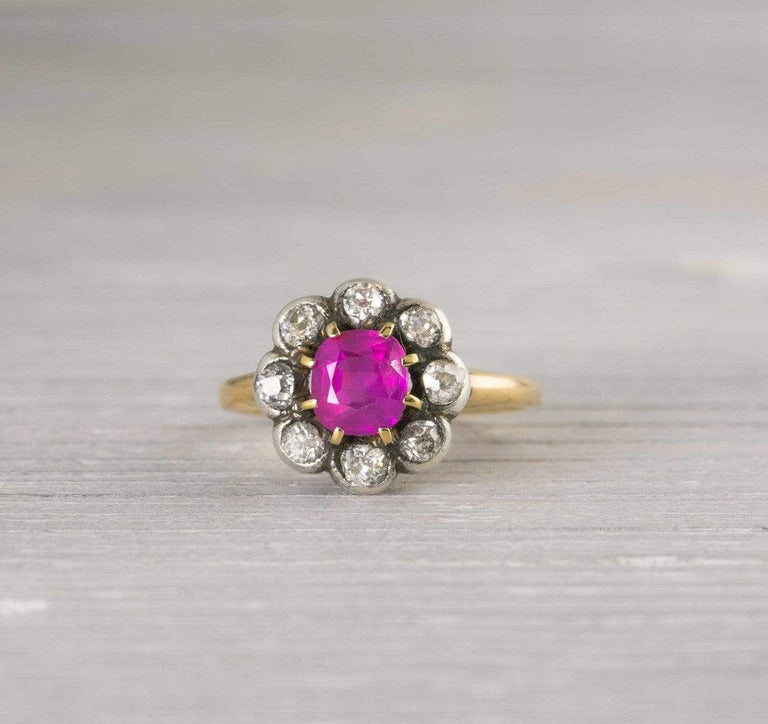 Antique Pink Sapphire Engagement Ring