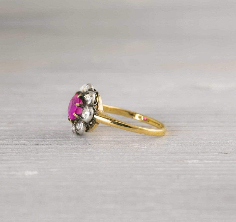 Antique Pink Sapphire Engagement Ring