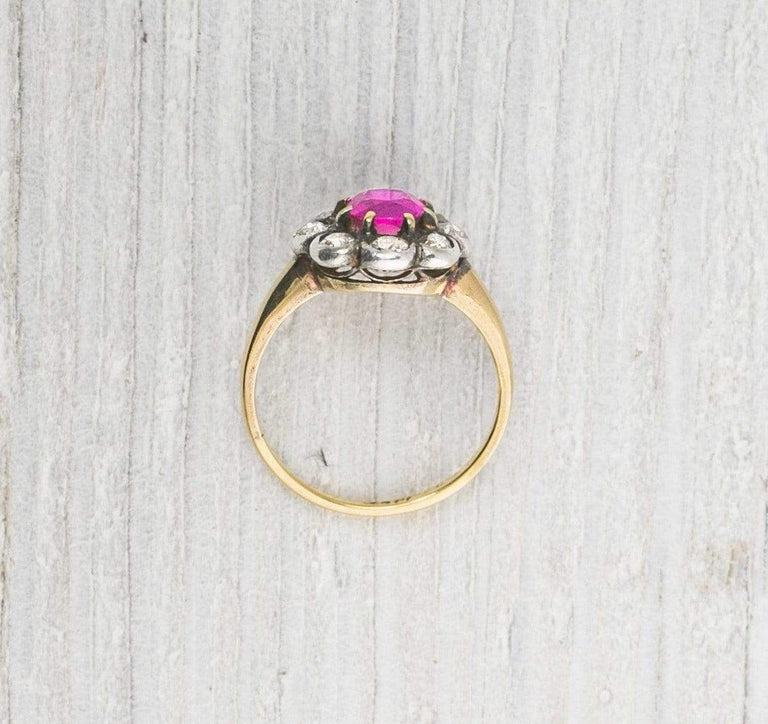 Antique Pink Sapphire Engagement Ring