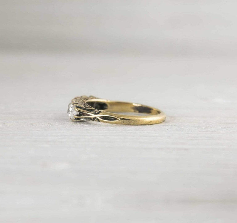 Antique Victorian Five Stone Diamond Gold Commitment Ring